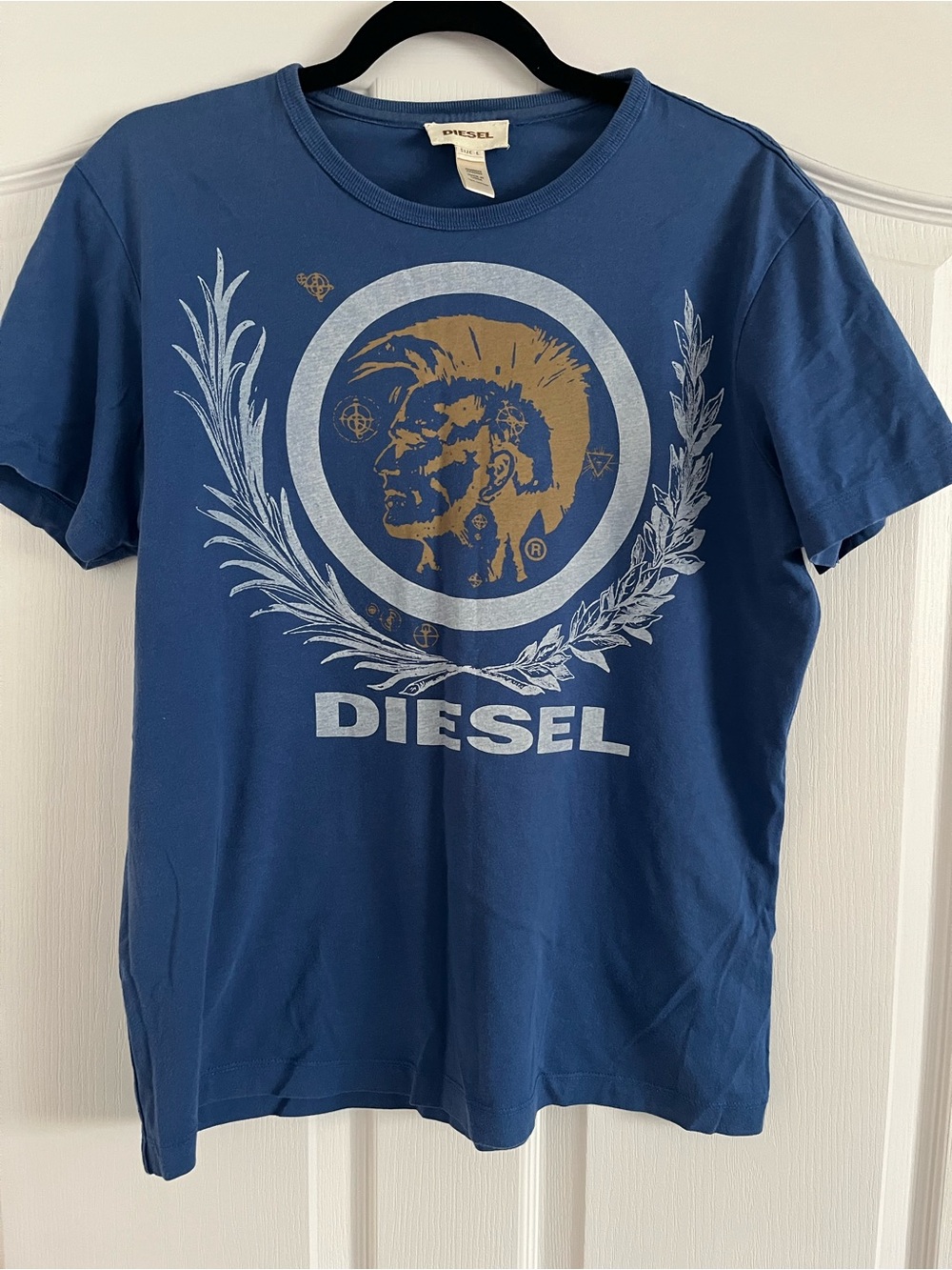Vintage Diesel Y2K Punk Mohawk Graphic Logo Tee EUC Large